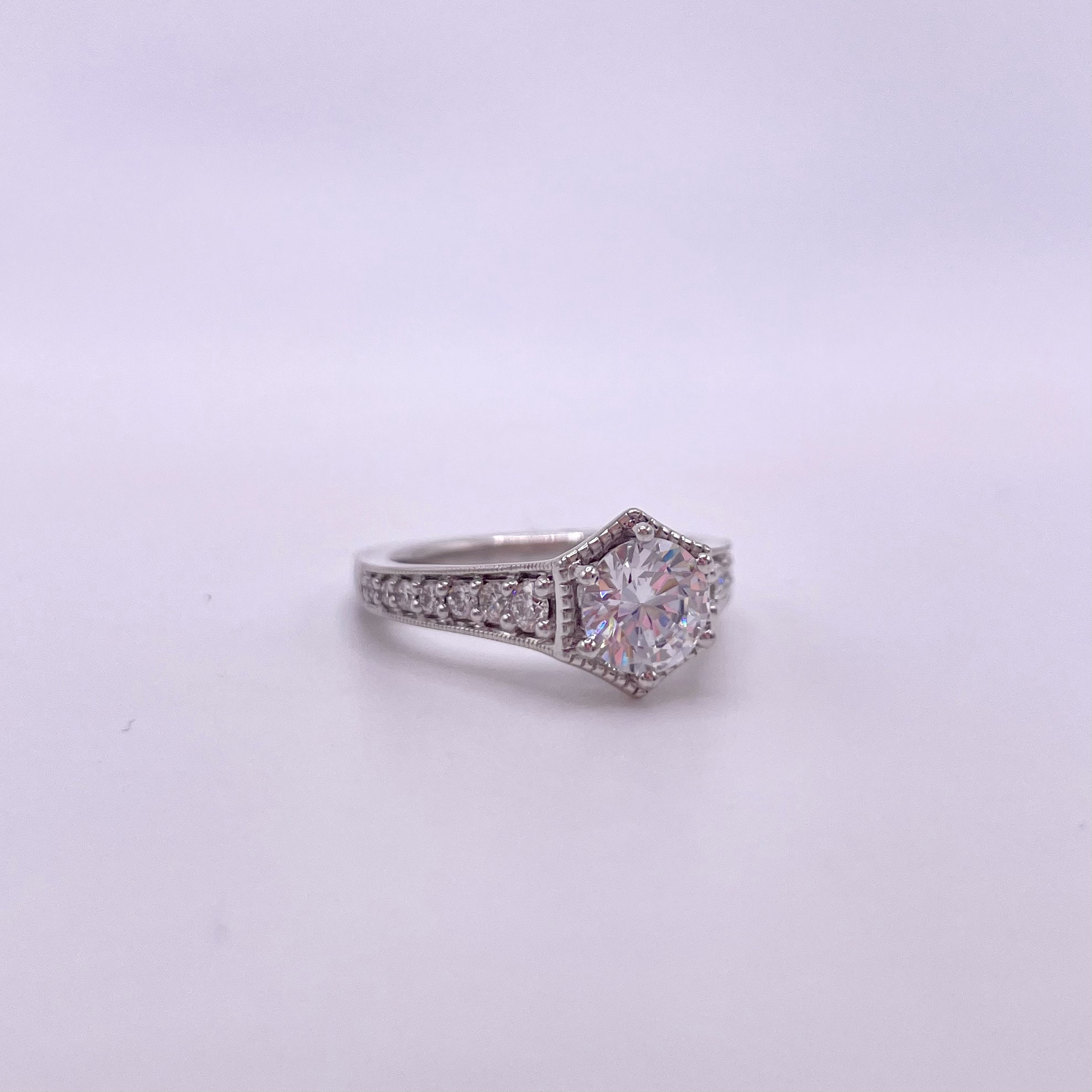 Tapered Three-row Pavé Diamond Engagement Ring | Ritani